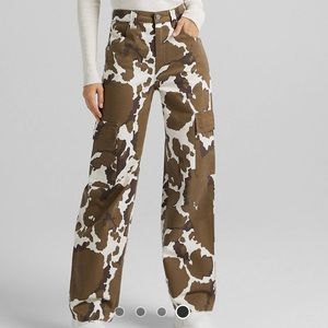 Cow print cargo pants
